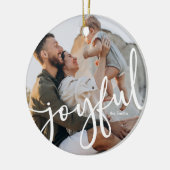 Minimalistisch Modern Joyful Script 1 foto Keramisch Ornament (Links)