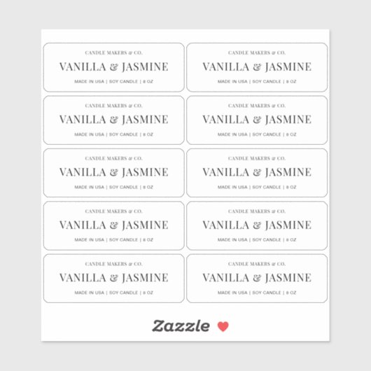 Minimalistisch Modern Kaarsenblik 3x1"Rechthoeketi Sticker (Vel)