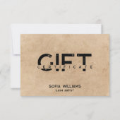 Minimalistisch modern kaartencertificaat (Voorkant)