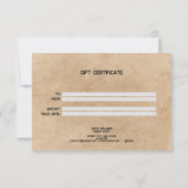 Minimalistisch modern kaartencertificaat (Achterkant)