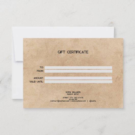 Minimalistisch modern kaartencertificaat (Achterkant)