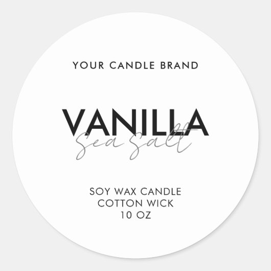 Minimalistisch modern kaartenlabel ronde sticker (Voorkant)