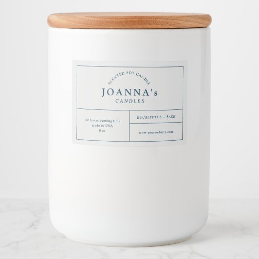 Minimalistisch modern kaartenlabel voedselcontainer etiket (Voorkant)