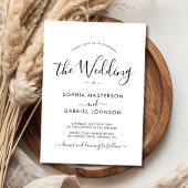 Minimalistisch modern kalligrafie script bruiloft kaart