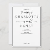 Minimalistisch modern kalligrafie script bruiloft kaart (Voorkant)