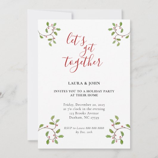 Minimalistisch modern kerstfeest aankondiging (Voorkant)