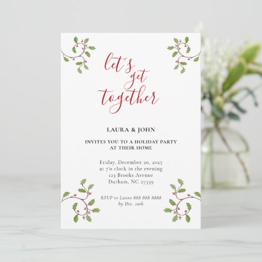 Minimalistisch modern kerstfeest aankondiging (Staand voorkant)