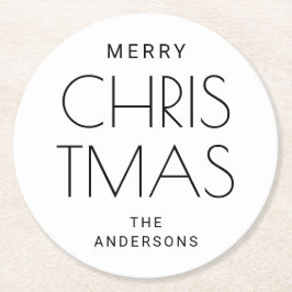 Minimalistisch modern kerstfeest. Feestelijke vaka Ronde Kartonnen Onderzetter