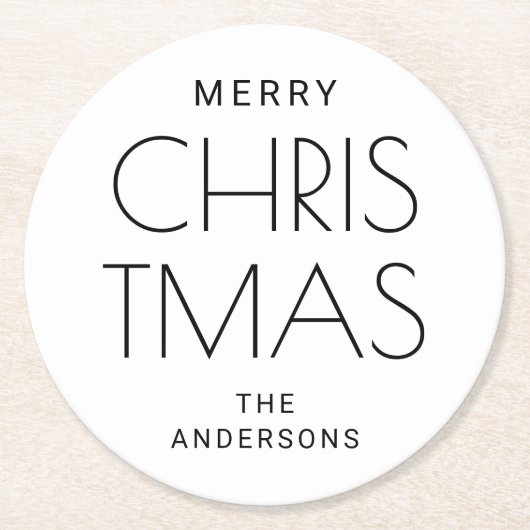 Minimalistisch modern kerstfeest. Feestelijke vaka Ronde Kartonnen Onderzetter (Voorkant)