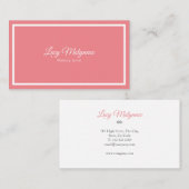 Minimalistisch modern koraal en wit visitekaartje (Voorkant / Achterkant)