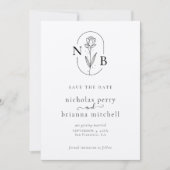 Minimalistisch modern kraft Rustic Wedding Monogra Save The Date (Voorkant)
