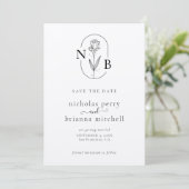 Minimalistisch modern kraft Rustic Wedding Monogra Save The Date (Staand voorkant)