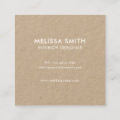 Minimalistisch Modern Kraft Vierkante Visitekaartje (Achterkant)