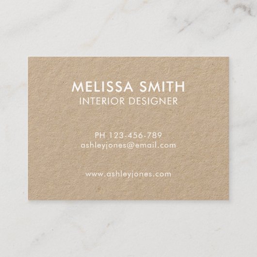 Minimalistisch Modern Kraft Visitekaartje (Achterkant)