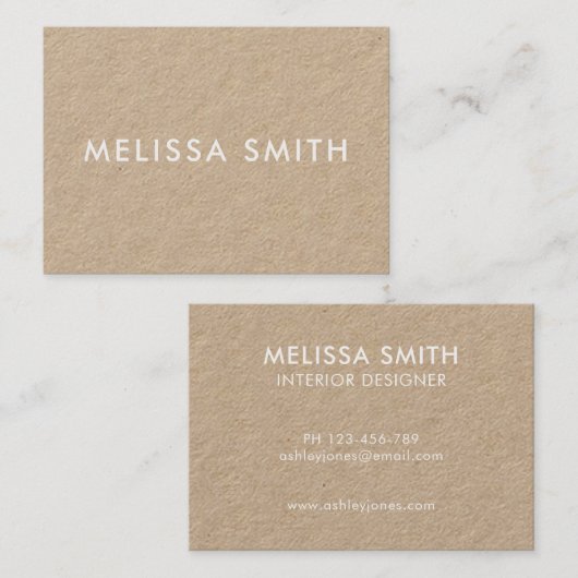 Minimalistisch Modern Kraft Visitekaartje (Voorkant / Achterkant)