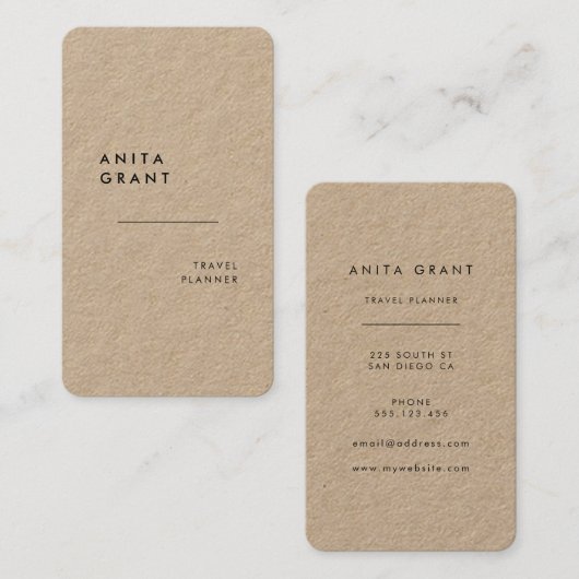 Minimalistisch modern kraft visitekaartje (Voorkant / Achterkant)