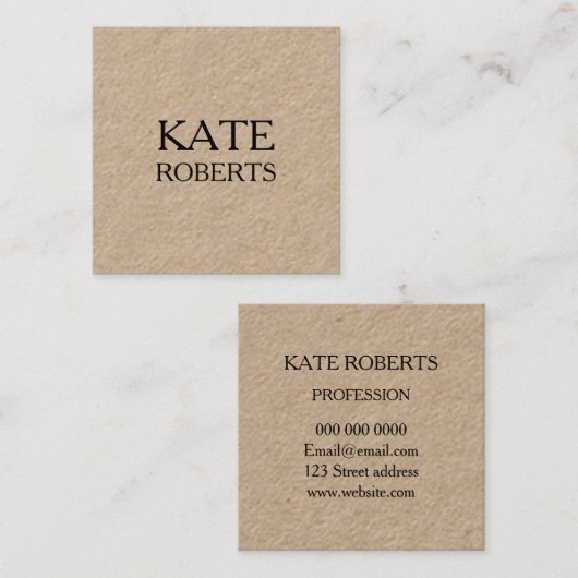 Minimalistisch modern kraftprofessioneel visitekaa vierkante visitekaartje (Voorkant / Achterkant)