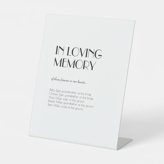 Minimalistisch modern kunstdeco in het liefhebben reclamebord met voetstuk (Voorkant)