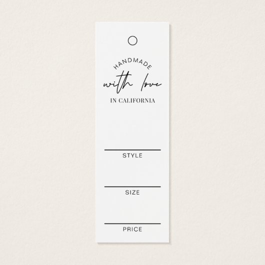 Minimalistisch modern Label met kledingprijs zwart Mini Visitekaartjes (Achterkant)
