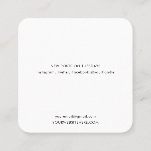 Minimalistisch modern landschapsontwerp voor tuinb vierkante visitekaartje (Achterkant)