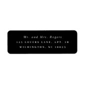 Minimalistisch modern leesbaar retouradres zwart etiket (Voorkant)