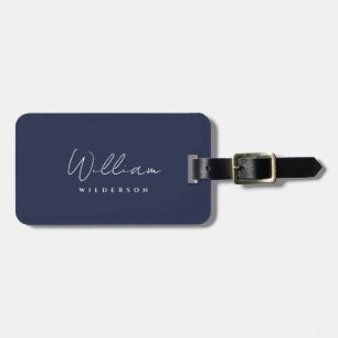 Minimalistisch modern legant monogram Qr-code reiz Bagagelabel