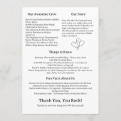 Minimalistisch Modern Leuk Trouwprogramma Programmakaart (Achterkant)