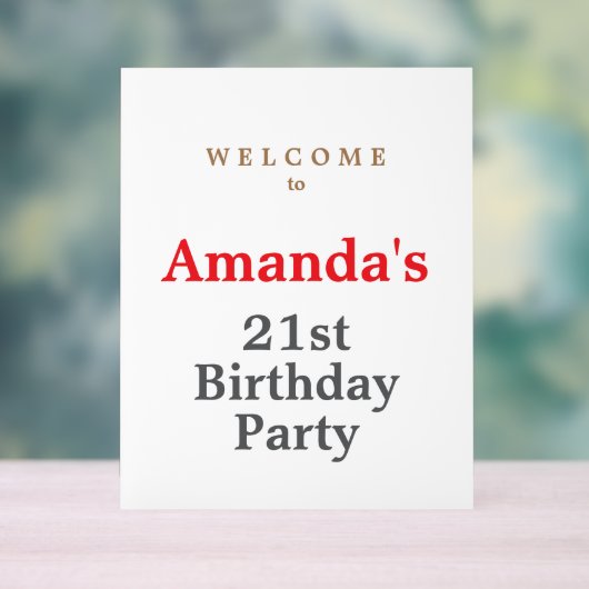 Minimalistisch modern leuk verjaardagsfeestje acryl bord (Neutraal)