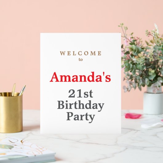 Minimalistisch modern leuk verjaardagsfeestje acryl bord (Huwelijk)