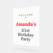 Minimalistisch modern leuk verjaardagsfeestje acryl bord (Hoek)