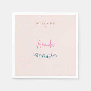 Minimalistisch modern leuk verjaardagsfeestje servet