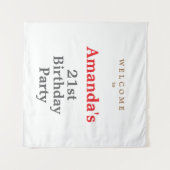 Minimalistisch modern leuk verjaardagsfeestje wandkleed (Voorkant (horizontaal))