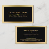 Minimalistisch modern lichtgoud Lijst & zwart Visitekaartje (Voorkant / Achterkant)