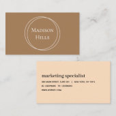 Minimalistisch modern Lijst bruin Visitekaartje (Voorkant / Achterkant)