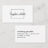Minimalistisch modern Lijst zwart-wit Visitekaartje (Voorkant / Achterkant)