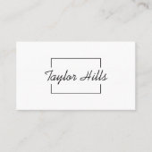 Minimalistisch modern Lijst zwart-wit Visitekaartje (Voorkant)