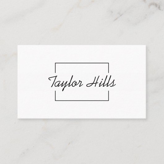 Minimalistisch modern Lijst zwart-wit Visitekaartje (Voorkant)