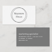 Minimalistisch modern Lijst zwart-wit Visitekaartje (Voorkant / Achterkant)