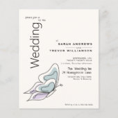 Minimalistisch Modern Lila en Stoffig Blauw Vlinde Flyer (Voorkant)