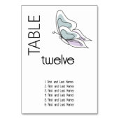 Minimalistisch Modern Lila en Stoffig Blauw Vlinde Kaart (Achterkant)