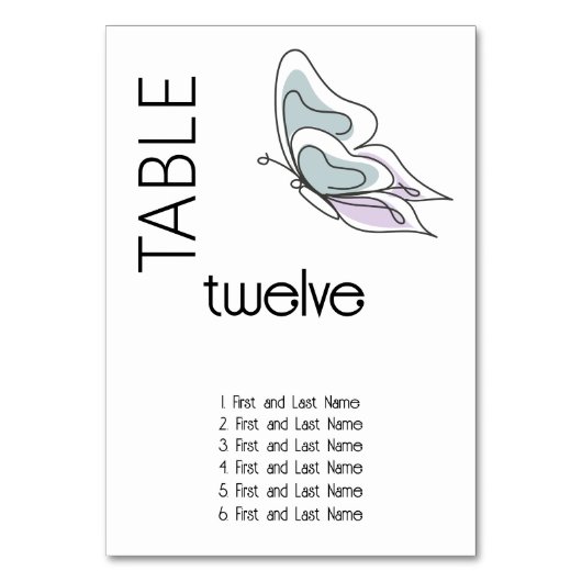 Minimalistisch Modern Lila en Stoffig Blauw Vlinde Kaart (Achterkant)