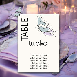 Minimalistisch Modern Lila en Stoffig Blauw Vlinde Kaart