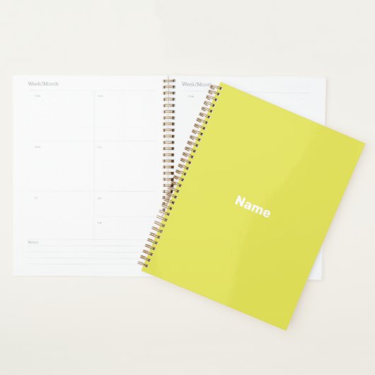 Minimalistisch modern lime groen custom year monog planner (Display)