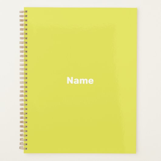 Minimalistisch modern lime groen custom year monog planner (Voorkant)