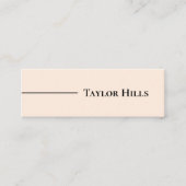 Minimalistisch Modern Line Name Beige Mini Visitekaartje (Voorkant)