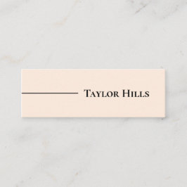 Minimalistisch Modern Line Name Beige Mini Visitekaartje