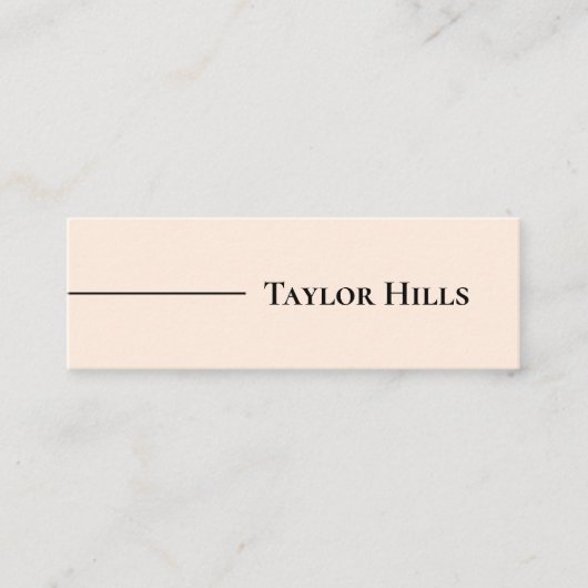 Minimalistisch Modern Line Name Beige Mini Visitekaartje (Voorkant)