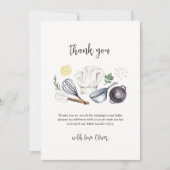 Minimalistisch Modern Little Chef Baby shower Bedankkaart (Voorkant)