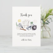 Minimalistisch Modern Little Chef Baby shower Bedankkaart (Staand voorkant)