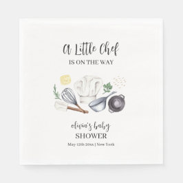 Minimalistisch Modern Little Chef Baby shower Servet